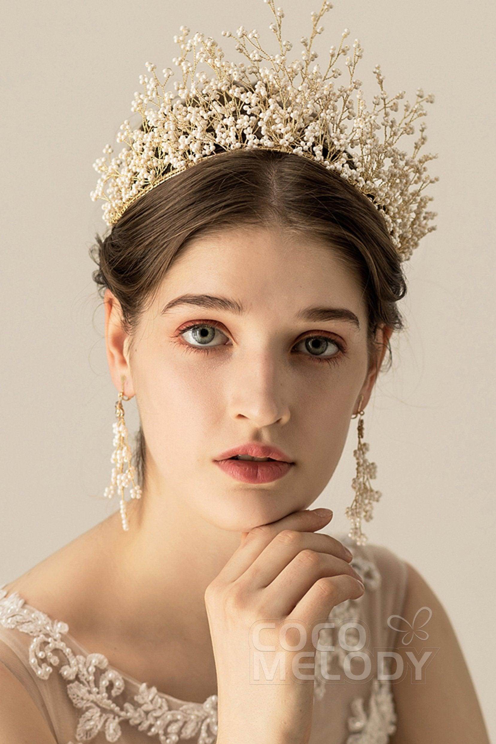 Grand Alloy Tiaras with Beads CH0179 - COCOMELODY